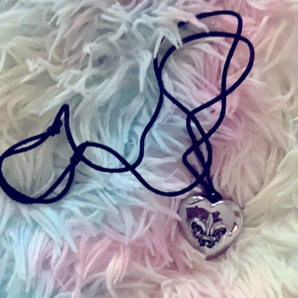 Heart charm with rope necklace
